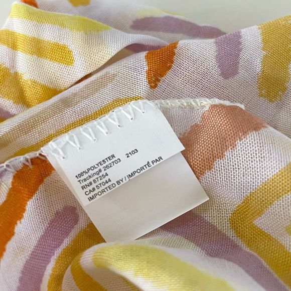 Infinity Scarf. Lightweight. Tribal Ethnic Harlequin. Citrus Pastel. NWT. - Picture 4 of 4